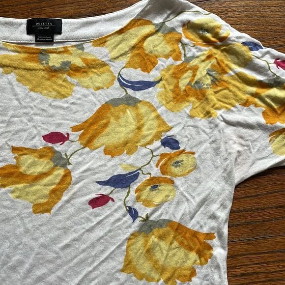 Anthropologie Deletta Yellow Floral Top - Picture 4 of 6